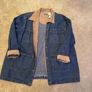 Chore Coat Barn Jacket Bill Blast VTG  2X Denim Corduroy Collar